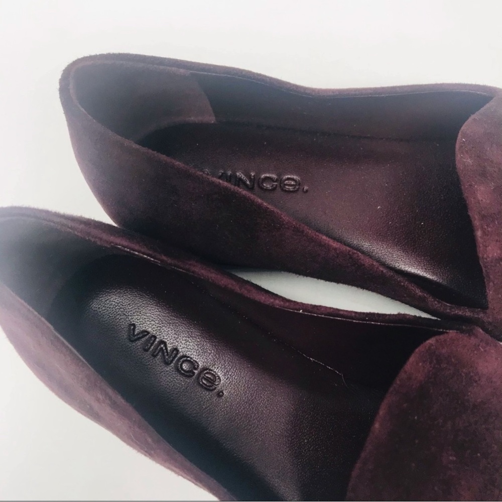 Vince Suede Paz Venetian Suede Leather Loafer Flats Plum Size 6 - Picture 3 of 6